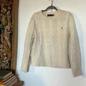 Ralph Lauren L wool/cashmere cableknit sweater